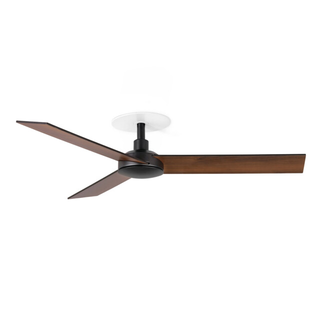 Rudder Recessed 106cm Ceiling Fan Matt Black, Walnut Blades, 3 Blade Reversible - image 1