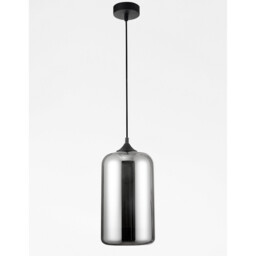 Savaz 17.5cm Dome Pendant Ceiling Light Chrome Glass Black Metal Black Fabric Wire LED E27 - thumbnail 3