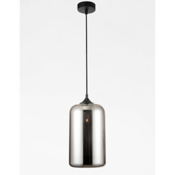 Savaz 17.5cm Dome Pendant Ceiling Light Chrome Glass Black Metal Black Fabric Wire LED E27 - thumbnail 5