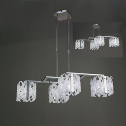 Tokio Rectangular Telescopic Convertible To Semi Flush 4 Light G9 Line, Gloss White/Polished Chrome - thumbnail 2