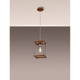 Catskill Ceiling Pendant, E27, Walnut, Polished Nickel - thumbnail 3