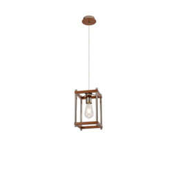 Catskill Ceiling Pendant, E27, Walnut, Polished Nickel - thumbnail 1
