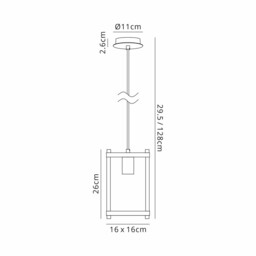 Catskill Ceiling Pendant, E27, Walnut, Polished Nickel - thumbnail 2