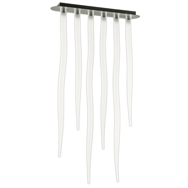 Estalacta Ceiling Light GU10 6 Light GU10 Linear Bar Indoor, Silver/Opal White - image 1