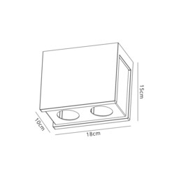 Lyndon 2 Light Ceiling GU10, White Paintable Gypsum With Matt White Cover - thumbnail 2