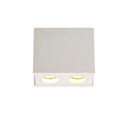 Lyndon 2 Light Ceiling GU10, White Paintable Gypsum With Matt White Cover - thumbnail 1