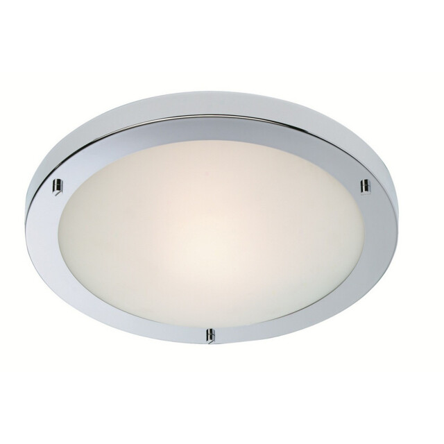 Rondo LED 24 Light Flush Ceiling Light Chrome, Opal Glass IP44
