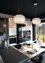 CONCERT 5 Light Pendant Ceiling Light Chrome, K9 Crystals 45x28cm - thumbnail 2
