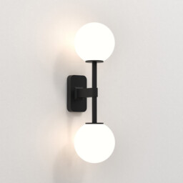 Tacoma Twin Bathroom 2 Light Wall Lamp Matt Black IP44, G9 (Shade Not Included)