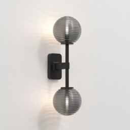 Tacoma Twin Bathroom 2 Light Wall Lamp Matt Black IP44, G9 (Shade Not Included) - thumbnail 2