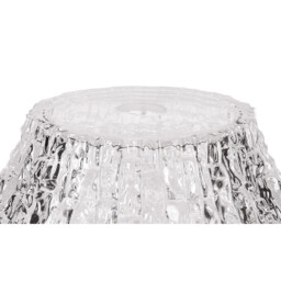 Dresden Flush Ceiling Lamp E27 With Round 38cm Patterned Glass Shade Matt Black, Clear - thumbnail 5