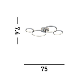 Solexa Integrated LED Flush Ceiling Light Chrome - thumbnail 5
