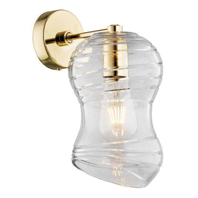 Deportivo Wall Lamp Transparent, Brass Steel - image 1