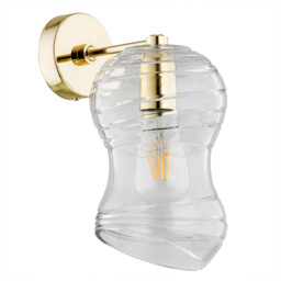 Deportivo Wall Lamp Transparent, Brass Steel - thumbnail 2