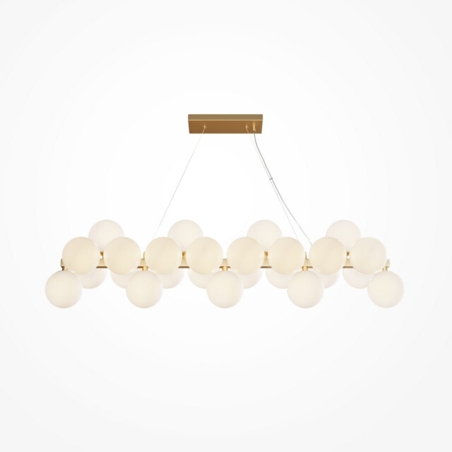 Maytoni Dallas Modern 25 Light Bar Pendant Ceiling Light Gold, Matte White Shade, G9 - image 1