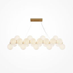 Maytoni Dallas Modern 25 Light Bar Pendant Ceiling Light Gold, Matte White Shade, G9 - thumbnail 1