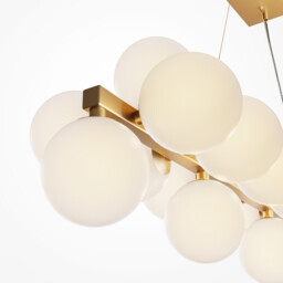 Maytoni Dallas Modern 25 Light Bar Pendant Ceiling Light Gold, Matte White Shade, G9 - thumbnail 3
