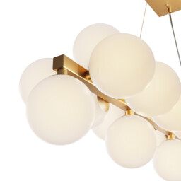 Maytoni Dallas Modern 25 Light Bar Pendant Ceiling Light Gold, Matte White Shade, G9 - thumbnail 5