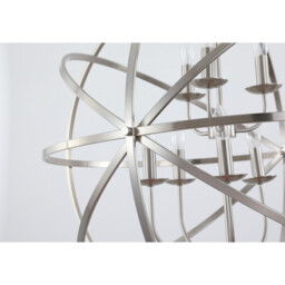 Orbit 8 Light Spherical Celling Pendant, Satin Silver Metal - thumbnail 3