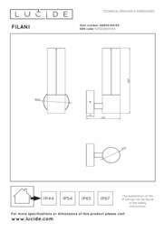 Lucide FILANI - Wall light Indoor/Outdoor - LED - 1x8W 2700K - IP54 - Black - Essential - thumbnail 5