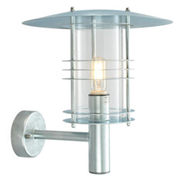 Stockholm 1 Light Outdoor Wall Lantern Light Galvanised IP54, E27