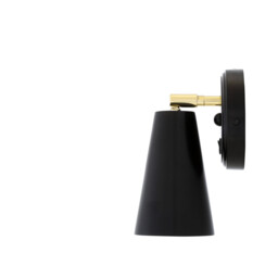 Cashel Wall Light, Matt Black, Brass Inner - thumbnail 2