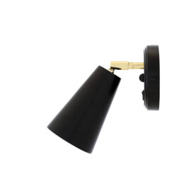 Cashel Wall Light, Matt Black, Brass Inner - thumbnail 3
