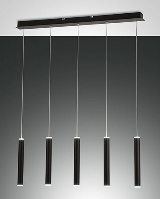 Prado LED Straight Bar Pendant Ceiling Light Black Glass - image 1