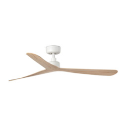 Rocker 132cm Ceiling Fan Matt White, Ash Wood Blades - thumbnail 1
