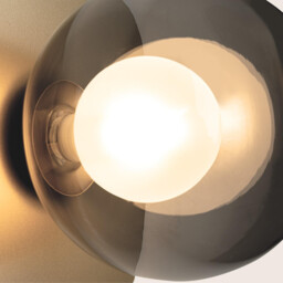 Perivolia 19.5cm Globe Wall Lights Gold Matt-Smoked Glass 1xG9 LED - thumbnail 3