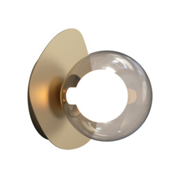 Perivolia 19.5cm Globe Wall Lights Gold Matt-Smoked Glass 1xG9 LED