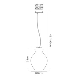 Amity Pendant 28cm Round, 1 x E27, Chrome & Smoke - thumbnail 2