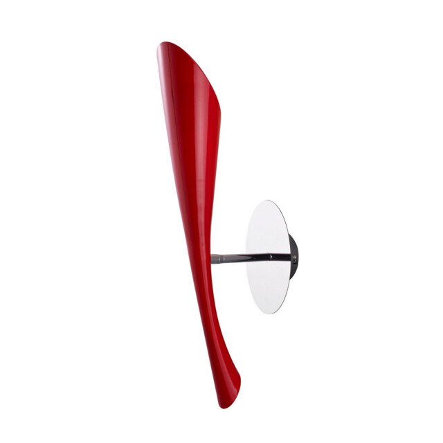 Pop Wall Lamp Switched 1 Light E27, Gloss Red/Polished Chrome - image 1