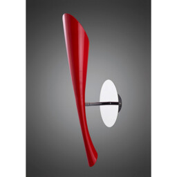 Pop Wall Lamp Switched 1 Light E27, Gloss Red/Polished Chrome - thumbnail 2