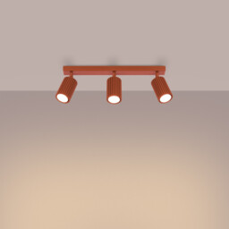 Karbon Minimalist Spotlight Bar 3 Light Red Ochre - thumbnail 3