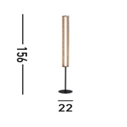 Thread LED Floor Lamp, Gold Mesh and Sand Black Metal - thumbnail 5