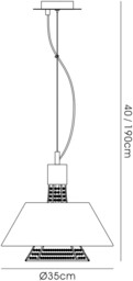 Davina Ceiling Pendant with White Shade 2 Light Polished Chrome, Crystal - thumbnail 3