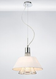 Davina Ceiling Pendant with White Shade 2 Light Polished Chrome, Crystal - thumbnail 2