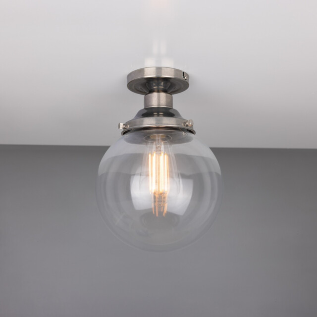 Riad 20cm Globe Ceiling Light, Antique Silver - image 1