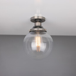 Riad 20cm Globe Ceiling Light, Antique Silver - thumbnail 1