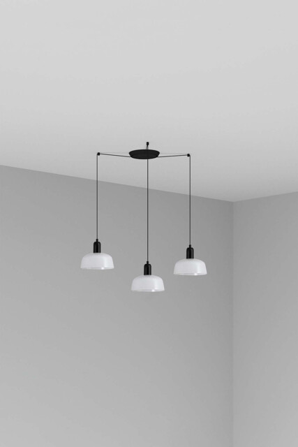 Tatawin Small Cluster Pendant Ceiling Light Black, Gloss White 3x E27