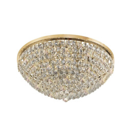 Coniston Flush Ceiling, 15 Light E14, French Gold/Crystal Item Weight: 35.4kg - thumbnail 5