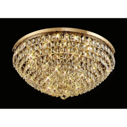 Coniston Flush Ceiling, 15 Light E14, French Gold/Crystal Item Weight: 35.4kg - thumbnail 2