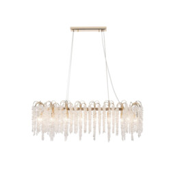 Wisteria Oval Pendant, 16 Light E14, French Gold / Crystal Item Weight: 21.1kg - thumbnail 1