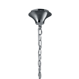 Tiffany Pendant 6+6 Light E14+G9, Polished Chrome With Soft Bronze Shades & Clear Crystal - thumbnail 3