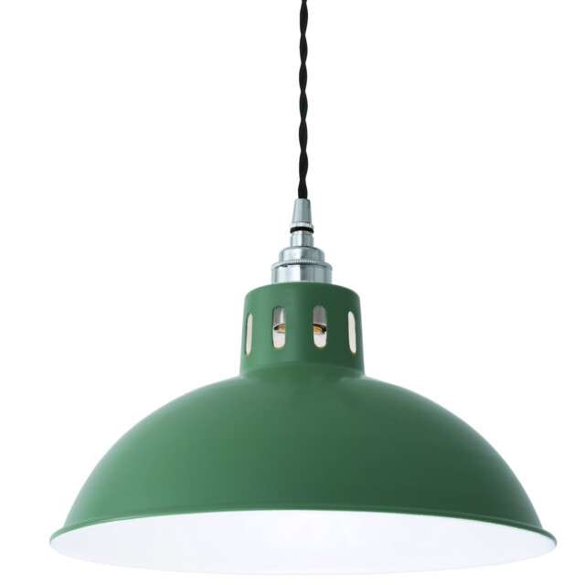 Osson Dome Pendant, Sage Green, Chrome
