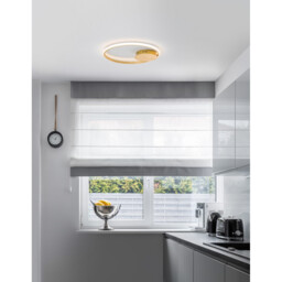Fuline 50cm Integrated LED Semi Flush Light Gold Leaf Aluminium LED 32W 2320Lm 3000K - thumbnail 2