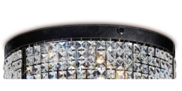 Celsa Ceiling Cylindrical 4 Light Polished Chrome, Black Faux Leather, Crystal - thumbnail 5