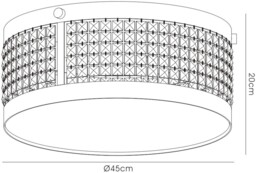 Celsa Ceiling Cylindrical 4 Light Polished Chrome, Black Faux Leather, Crystal - thumbnail 3