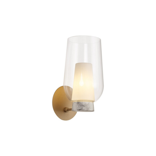 Nora Wall Lamp, 1 Light E27, Gold/White/Clear Glass With Frosted Inner - image 1